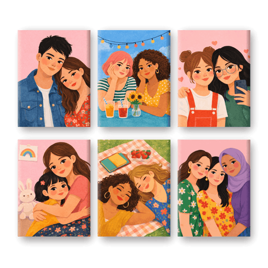 6 Mini Paintings | Dierbaren Set- Schilderen op nummers