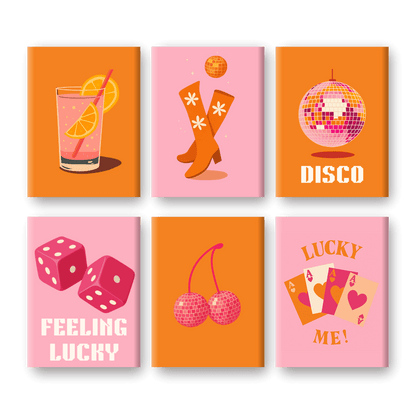 6 Mini Paintings | Lucky Disco Set