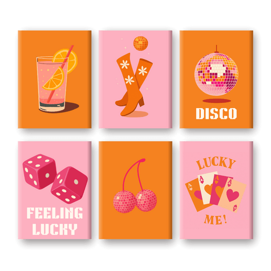 6 Mini Paintings | Lucky Disco Set