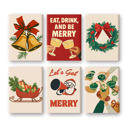 6 Mini Paintings | Merry Xmas set