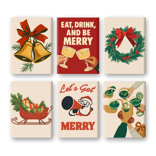 6 Mini Paintings | Merry Xmas set
