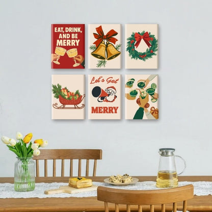 6 Mini Paintings | Merry Xmas set
