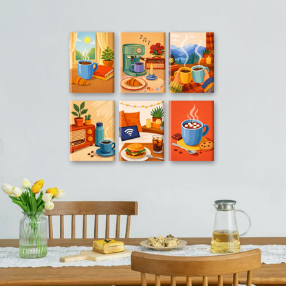 6 Mini Paintings | Ochtendkoffie Set
