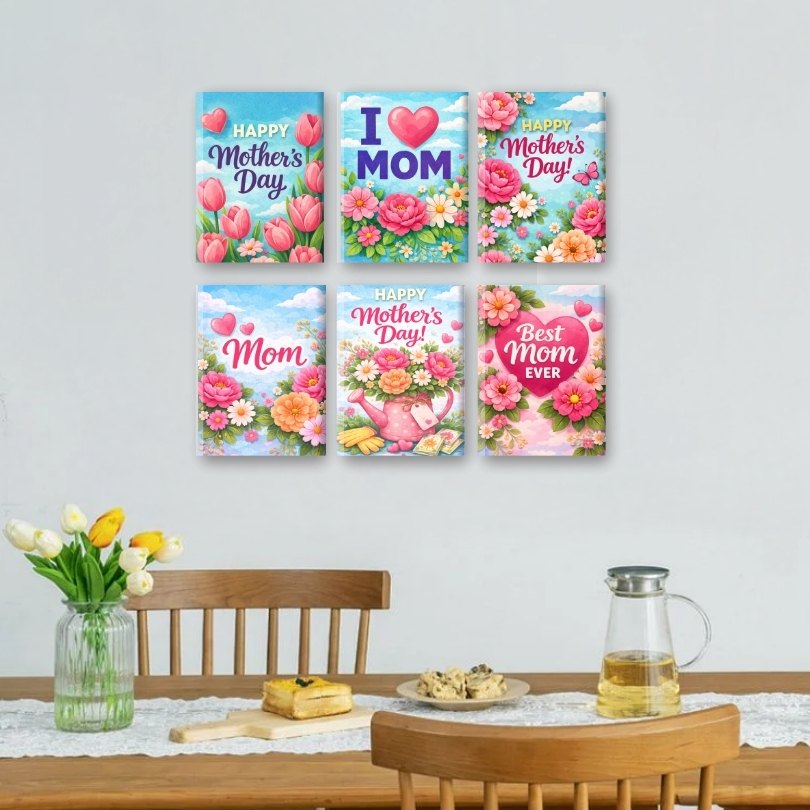 6 Mini Paintings | Moederdag Set