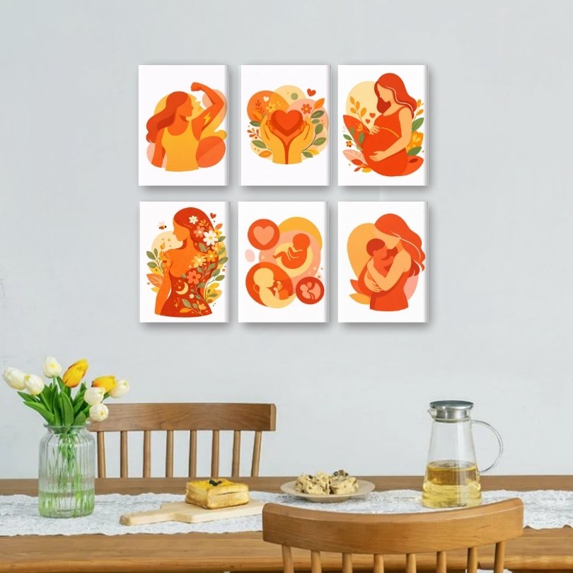6 Mini Paintings | Moederschap Set