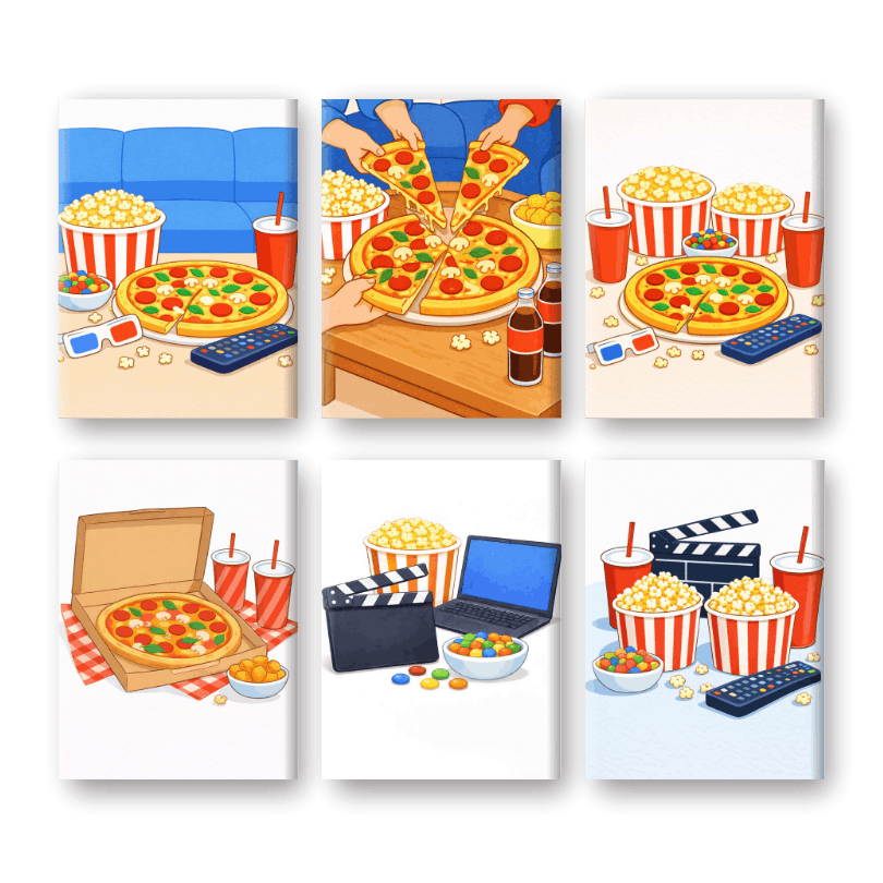 6 Mini Paintings | Filmavond Set- Schilderen op nummers
