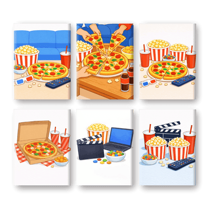 6 Mini Paintings | Filmavond Set- Schilderen op nummers