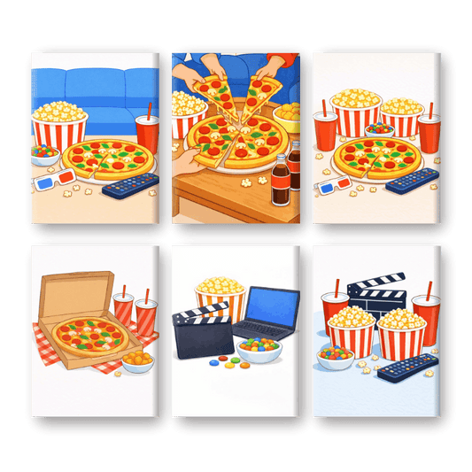 6 Mini Paintings | Filmavond Set- Schilderen op nummers