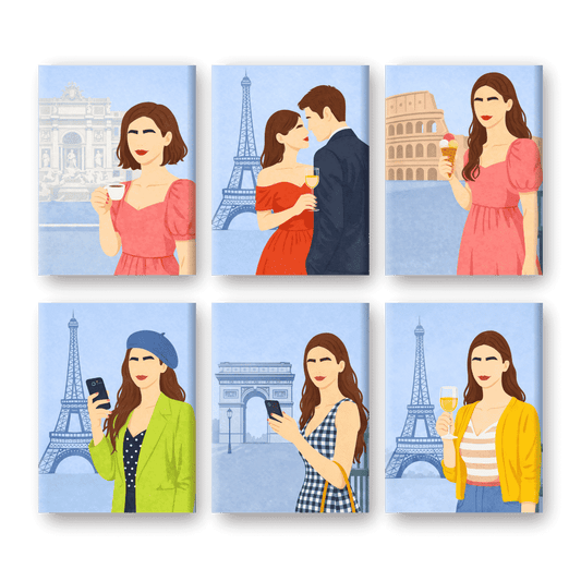 6 Mini Paintings | Paris Momenten Set- Schilderen op nummers