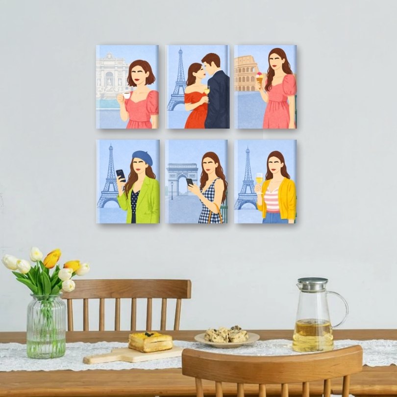 6 Mini Paintings | Paris Momenten Set
