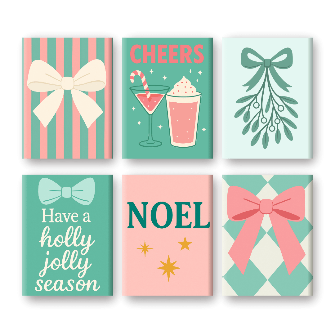 6 Mini Paintings | Pastel Kerst Set