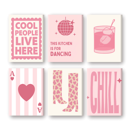 6 Mini Paintings | Pink & Chill Set