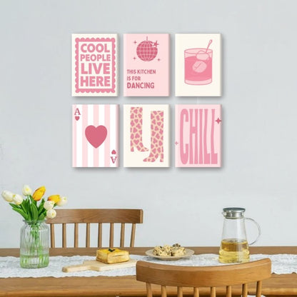 6 Mini Paintings | Pink & Chill Set