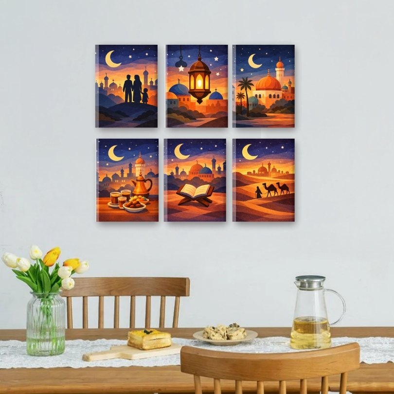 6 Mini Paintings | Ramadan Nacht Set