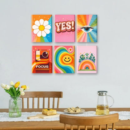 6 Mini Paintings | Retro Vreugde Set