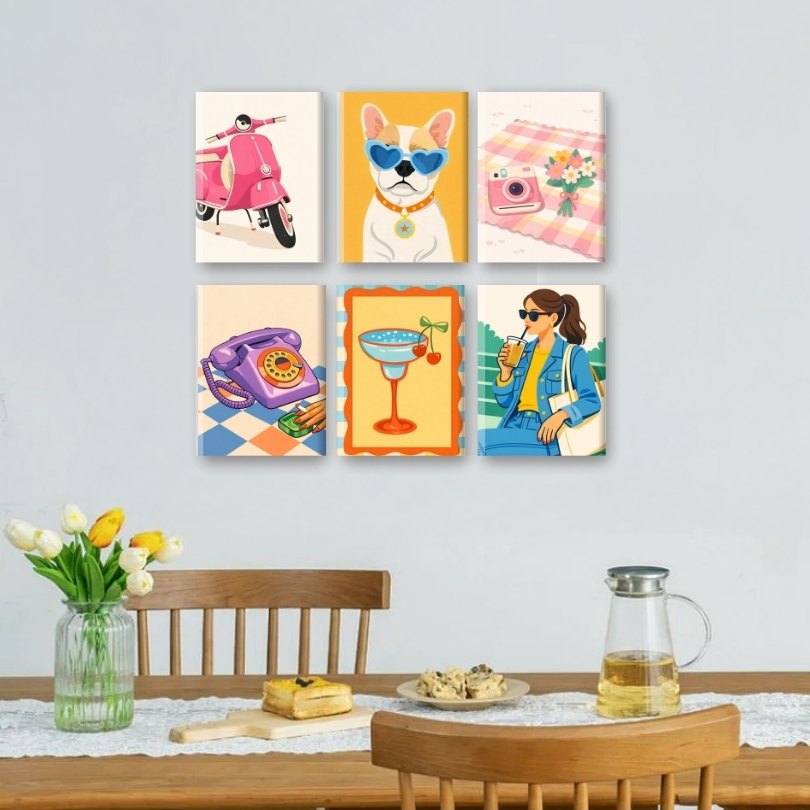 6 Mini Paintings | Retro Pop Set