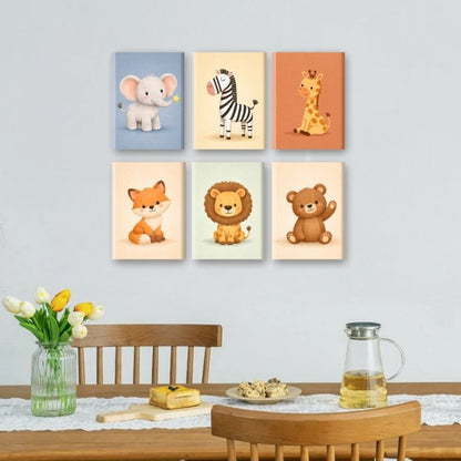 6 Mini Paintings | Safari Vrienden Set