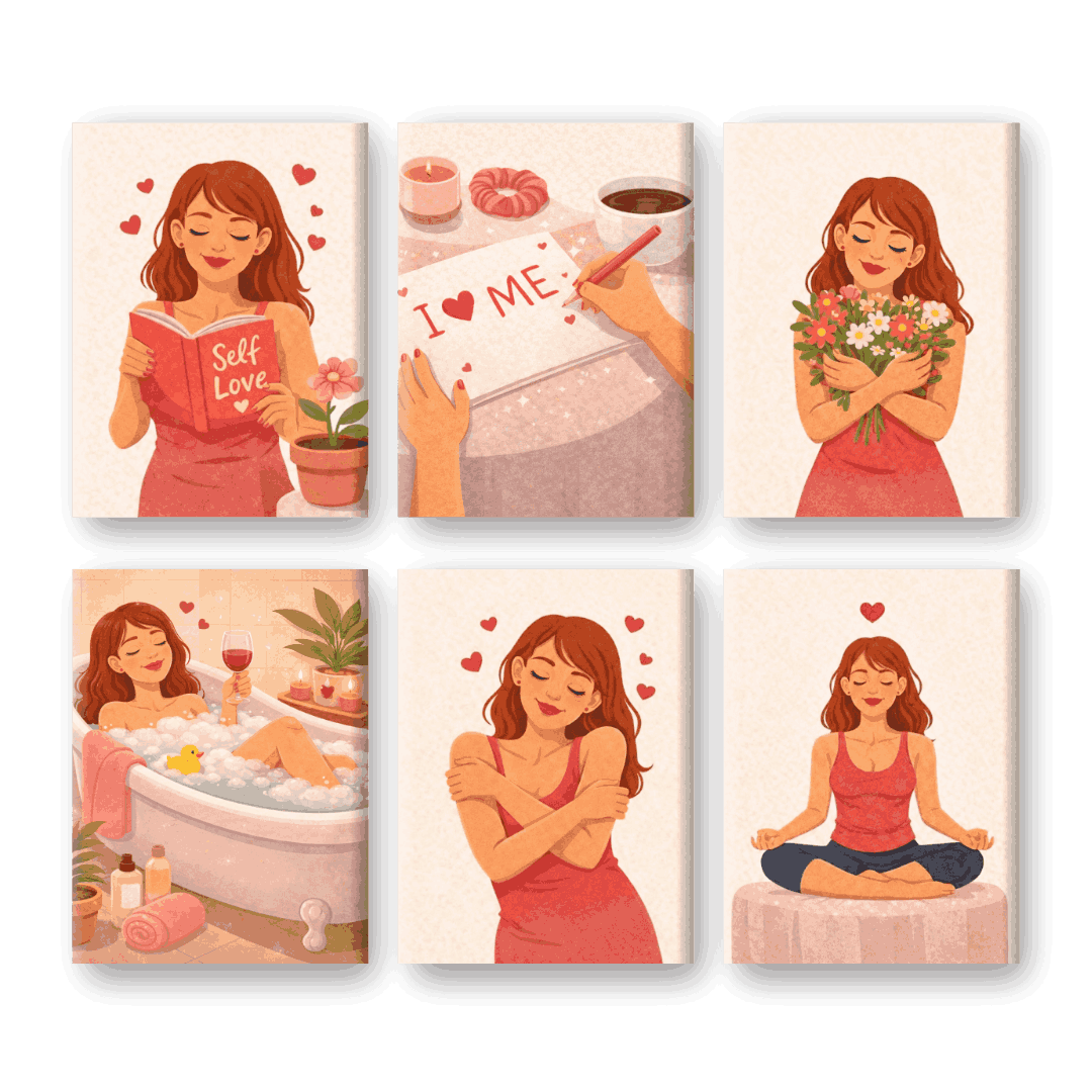 6 Mini Paintings | Self Love Set- Schilderen op nummers