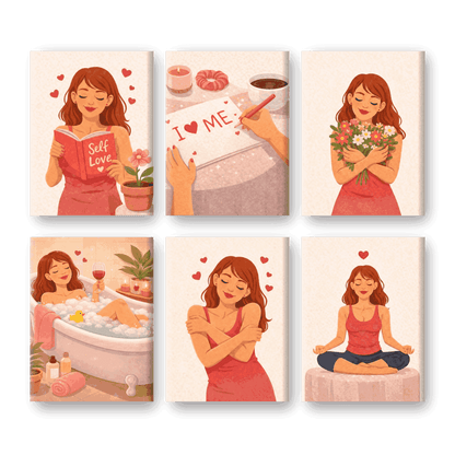 6 Mini Paintings | Self Love Set- Schilderen op nummers