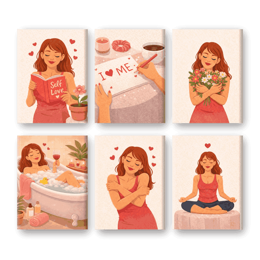 6 Mini Paintings | Self Love Set- Schilderen op nummers