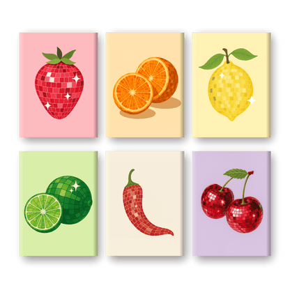 6 Mini Paintings | Glanzend Fruit Set