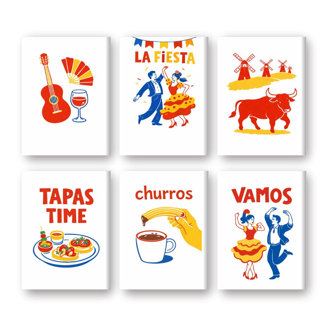 6 Mini Paintings | Spaanse Fiesta Set- Schilderen op nummers