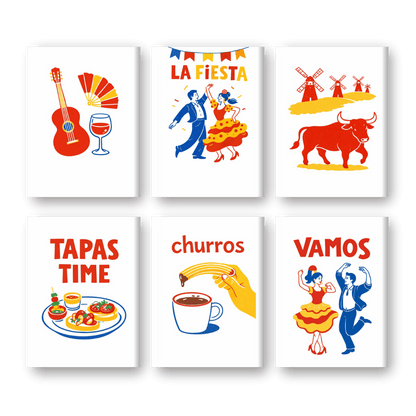 6 Mini Paintings | Spaanse Fiesta Set- Schilderen op nummers