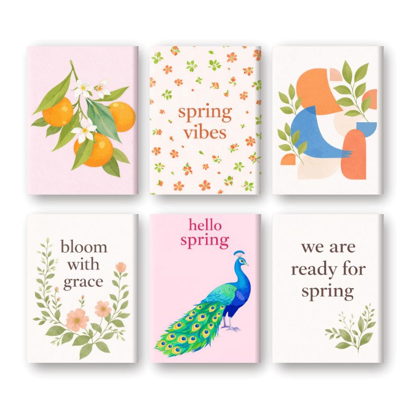 6 Mini Schilderijen | Lentegevoel Set- Schilderen op nummers