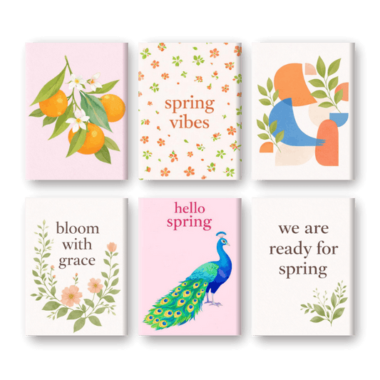 6 Mini Schilderijen | Lentegevoel Set- Schilderen op nummers