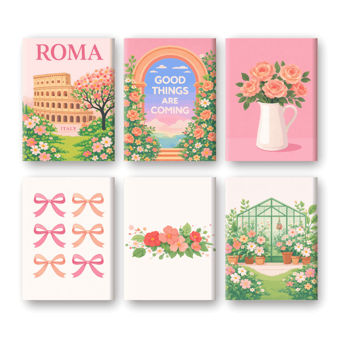 6 Mini Paintings | Lente in Rome Set- Schilderen op nummers