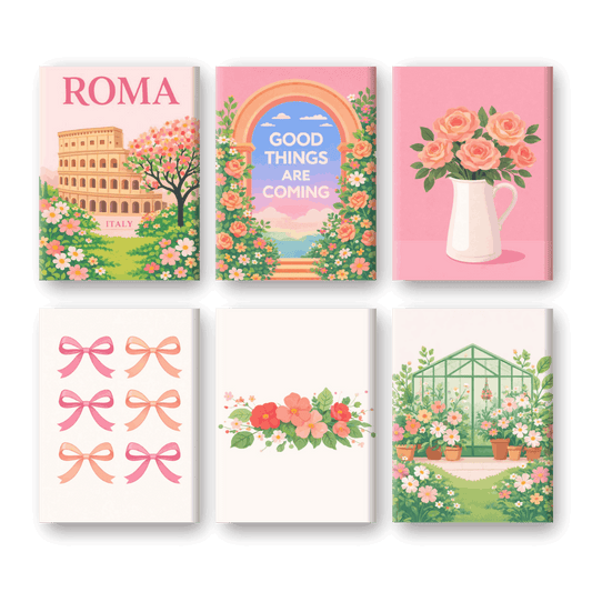 6 Mini Paintings | Lente in Rome Set- Schilderen op nummers