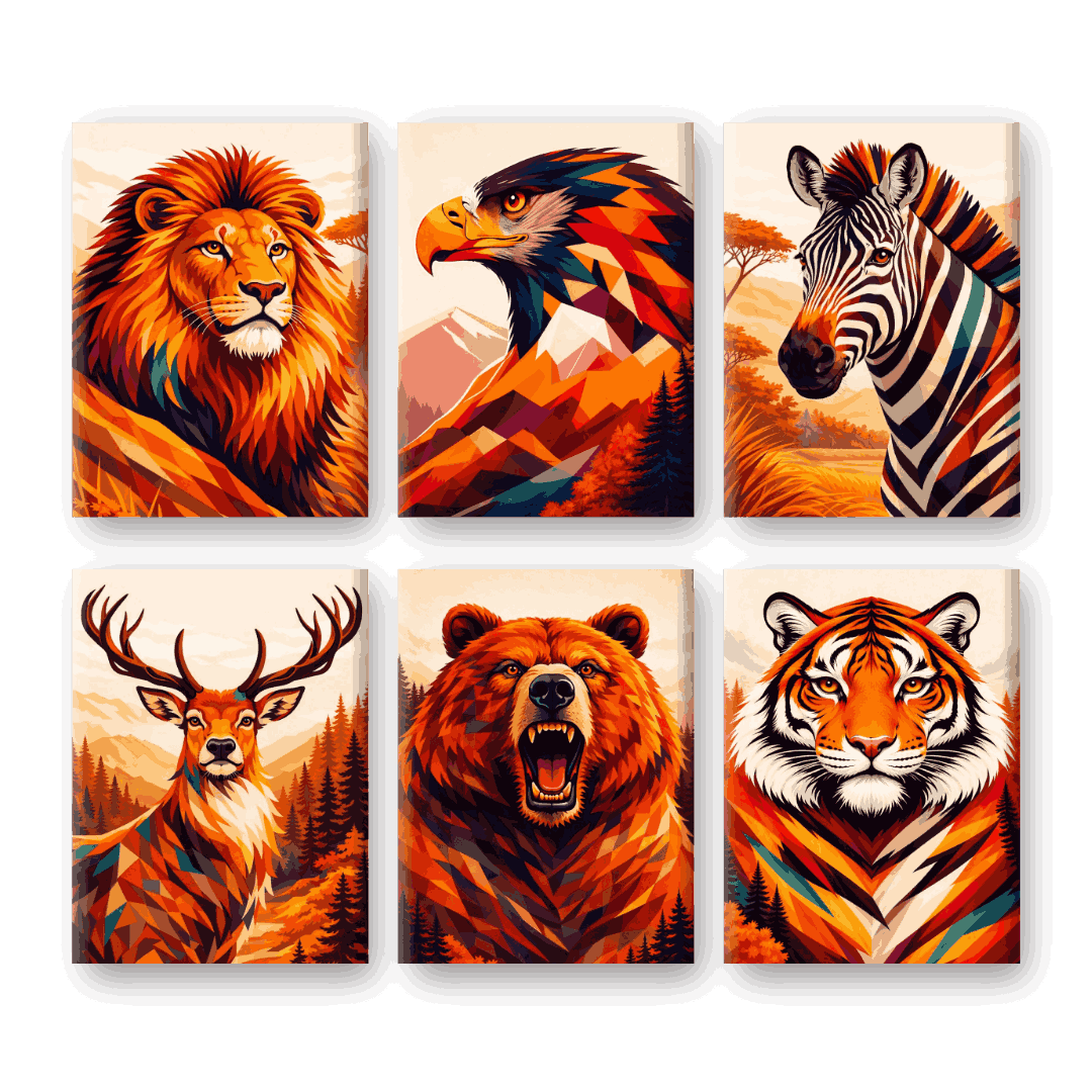 6 Mini Paintings | Zomer Safari Set- Schilderen op nummers