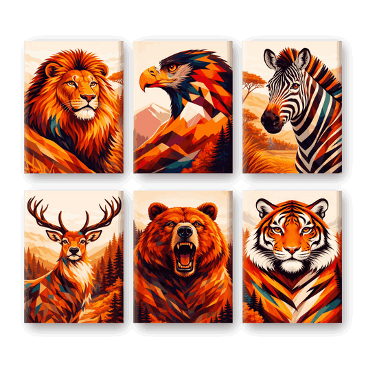 6 Mini Paintings | Zomer Safari Set- Schilderen op nummers