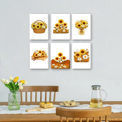 6 Mini Paintings | Zonnebloemen Set