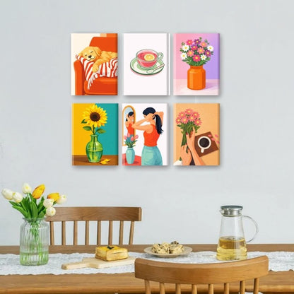 6 Mini Paintings | Zonnig Comfort Set