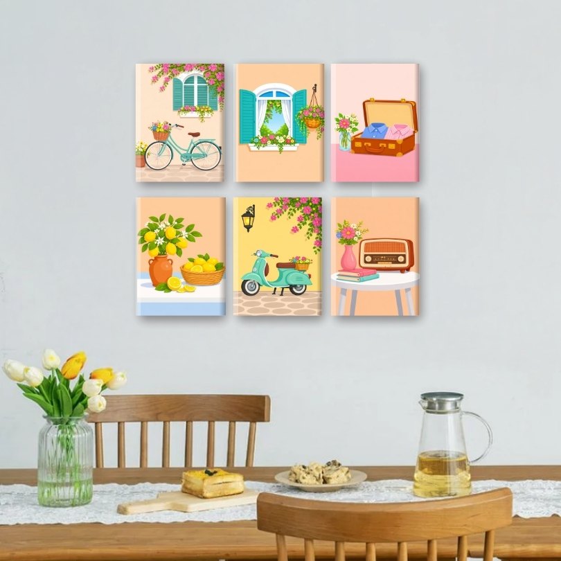 6 Mini Paintings | Zonnig Italië Set