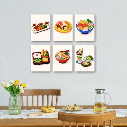 6 Mini Paintings | Sushi-diner Set