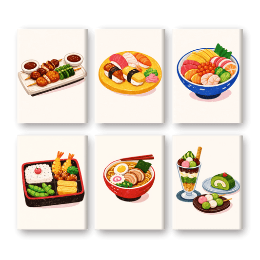 6 Mini Paintings | Sushi-diner Set- Schilderen op nummers