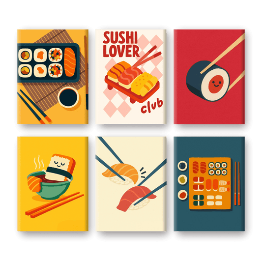 6 Mini Paintings | Sushi Set- Schilderen op nummers