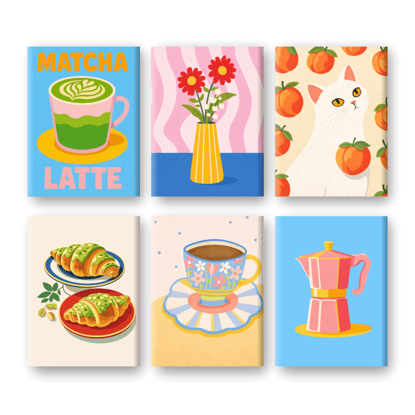 6 Mini Paintings | Zoete Dagen Set- Schilderen op nummers
