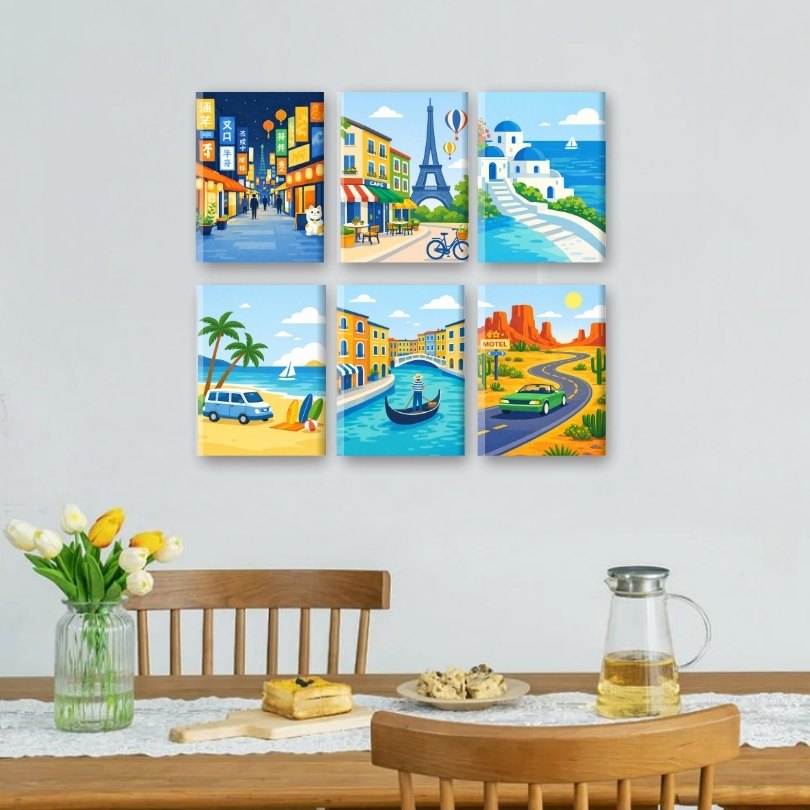 6 Mini Paintings | Reisdromen Set