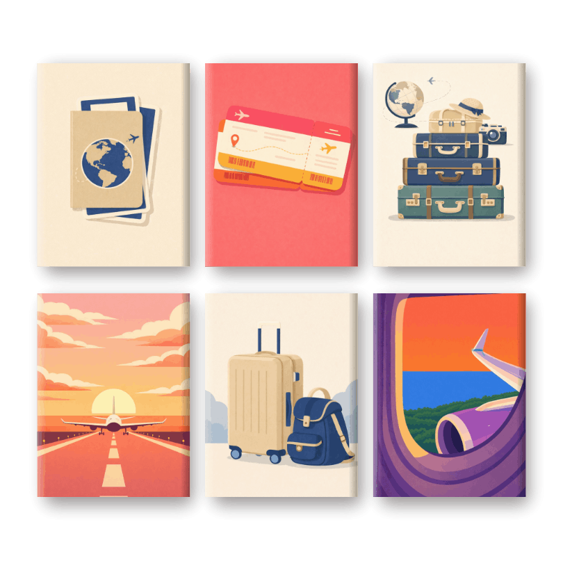 6 Mini Paintings | Reis Set- Schilderen op nummers