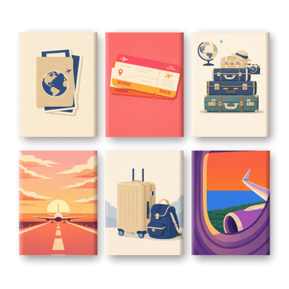 6 Mini Paintings | Reis Set- Schilderen op nummers