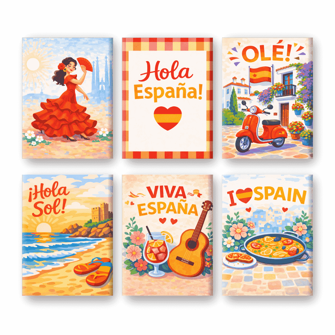 6 Mini Paintings | Viva Spanje Set- Schilderen op nummers