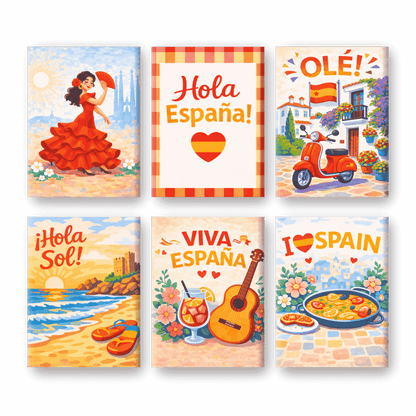 6 Mini Paintings | Viva Spanje Set- Schilderen op nummers