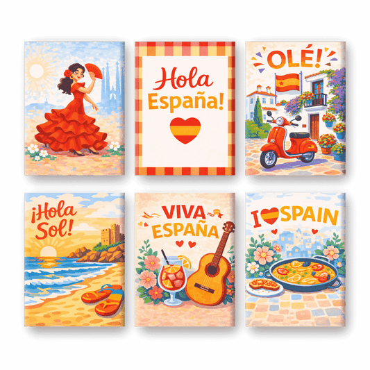 6 Mini Paintings | Viva Spanje Set- Schilderen op nummers