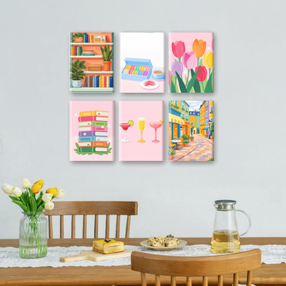 6 Mini Paintings | Pastel Momenten Set