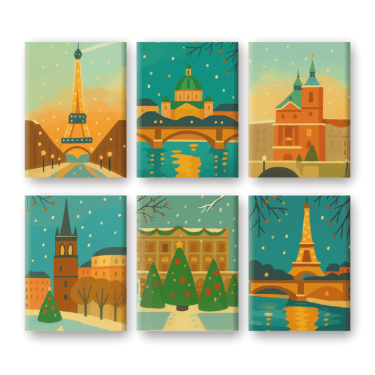 6 Mini Paintings | Wintersteden Set