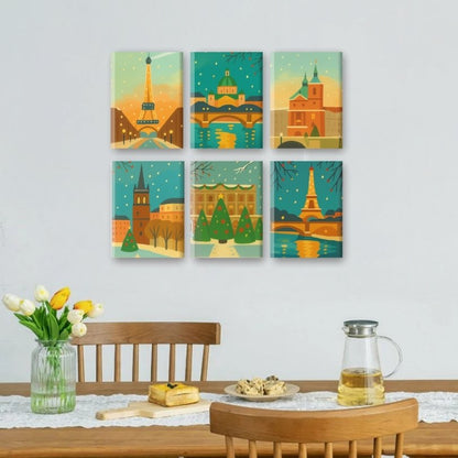 6 Mini Paintings | Wintersteden Set