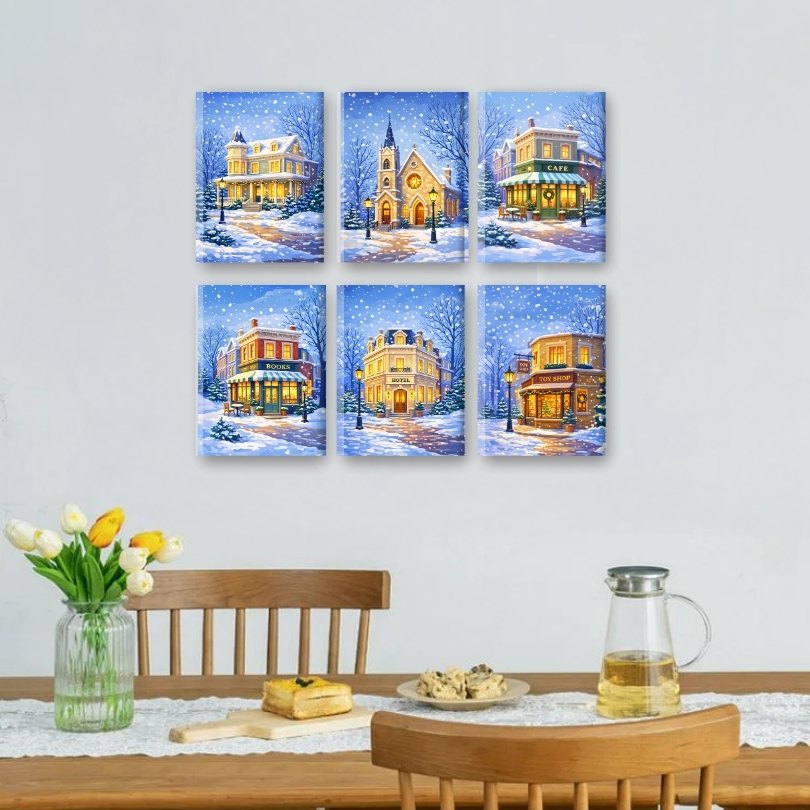 6 Mini Paintings | Winterstraat Set